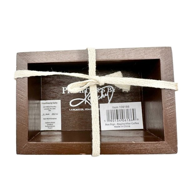Primitives by Kathy Life Begins After Coffee Box Sign & Socks Gift Set NWT - Picture 8 of 10